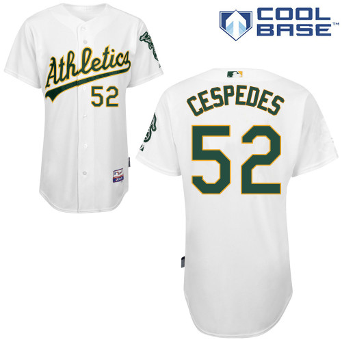 Yoenis Cespedes #52 MLB Jersey-Oakland Athletics Men's Authentic Home White Cool Base Baseball Jersey